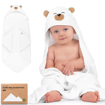 Hooded Baby Towel for Newborn, Baby Bath Towels (Frog, 35x35)