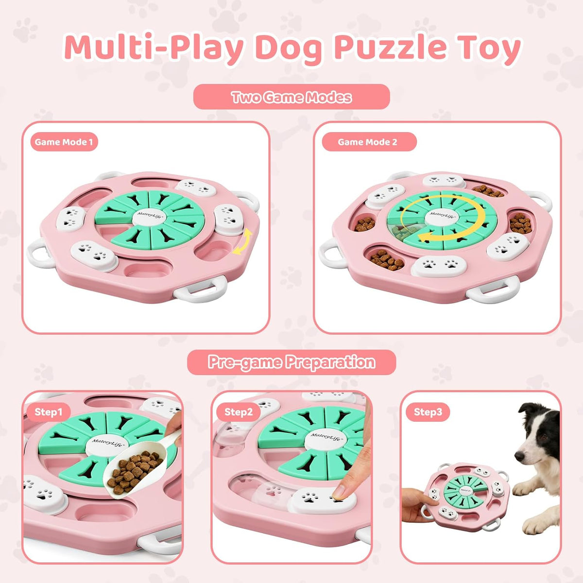 Pink Level-1 Dog Puzzle Treat Dispenser for Small and Medium Dogs - photo 4