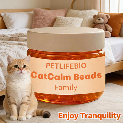 Cat Calm Beads Family, Cat Calming Diffuser Gel Non Plug in, 3 Pack Cat Anxiety Relief, Lasting 2 Months, Downtime More Peaceful for Pets and Owners Alike. (3pc)