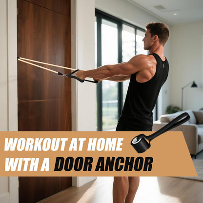 WHATAFIT Resistance Bands - door anchor setup