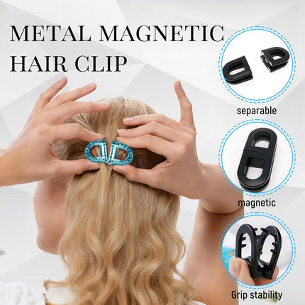 Magnetic Hair Clips 2026,Strong Hold No-Slip Magnetic Hair Styling Clips,Seamless 2-in-1 Design for Easy Everyday Hairstyles.2 Pack (Black+Brown)