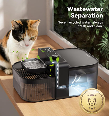 Wireless No-Filter Pet Water Fountain, 3.5L Black - photo 2