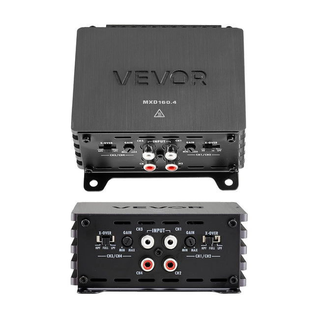 4 Channel Car Audio Amplifier 2 Ohm Stable Bridgeable Class D Full Range Amp Max Power 4 x 110W @ 4 Ohm / 4 x 160W @ 2
