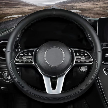Custom fit for Toyota Car Steering Wheel Cover, Nappa Leather Non-Slip Steering Wheel Cover, Designed for Toyot-a Interior Accessories (Black,for Toyota)