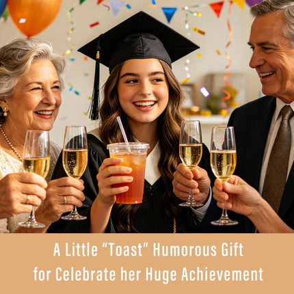 Quietsun Graduation Gifts 2026 - "A Little Toast to Your Next Chapter Keychain with Card, Funny Senior 2026 Gifts for Girls Boys, Unique High School College Graduation Favors & Keepsake