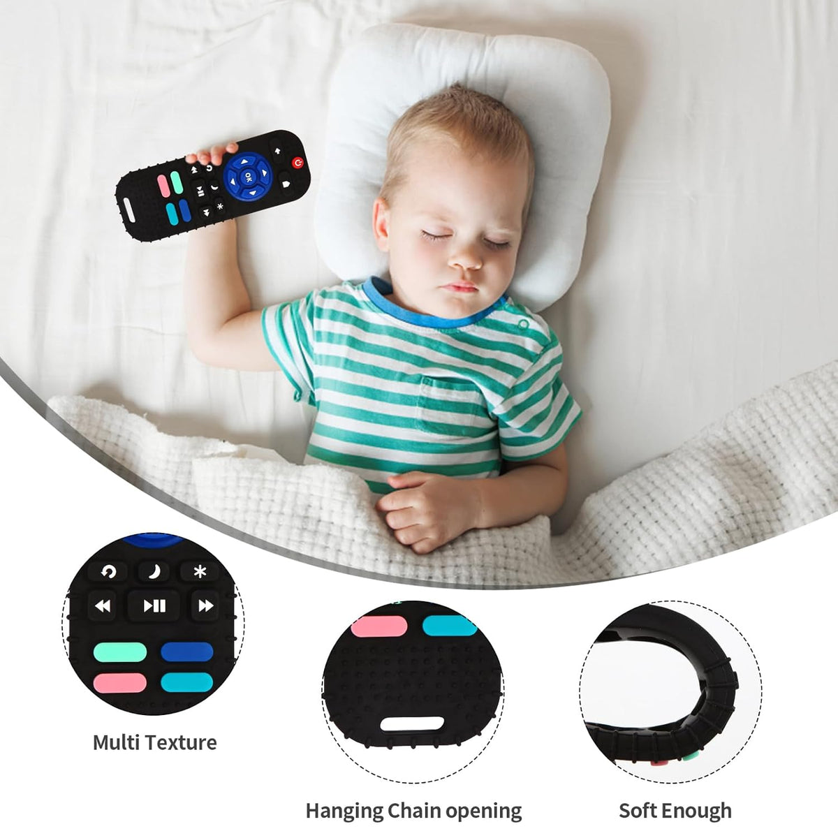 Silicone Teething Toys for Babies 0-6 Months, Teethers for Babies 6-12 Months, Remote Teether for Baby - photo 2