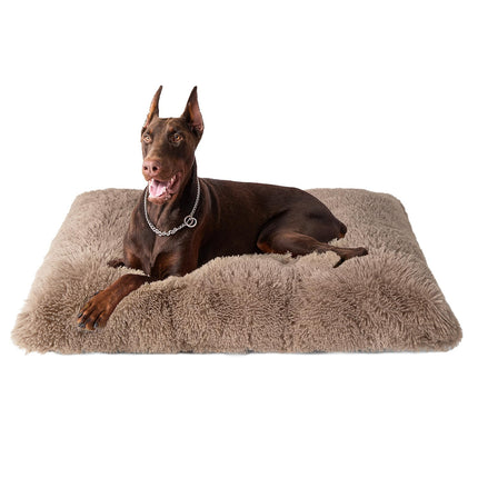 Cama esponjosa para jaula de perro, almohada afelpada extra grande para perro, gris