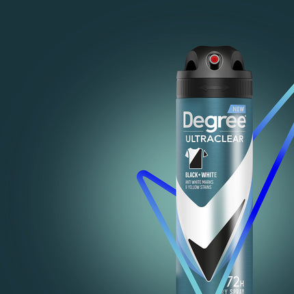 Spray antitranspirante para hombre Black + White, 3 unidades, protección contra manchas de desodorante, spray seco instantáneo, 3.8 oz