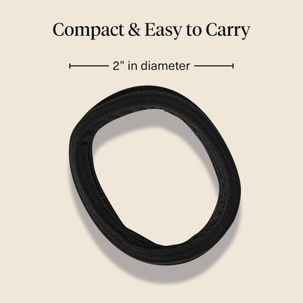 Kitsch Seamless Hair Ties No Damage - Stretchable Hair Bands for Strong All-Day Hold, Ponytail Holders | Hair Accessories for Girls | Ideal Gifts for Women - Black 8 Pcs