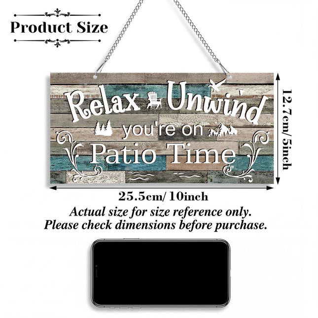 Metal Patio Sign Vintage Wall Decor for Outdoor, 10 x 5", Vivid