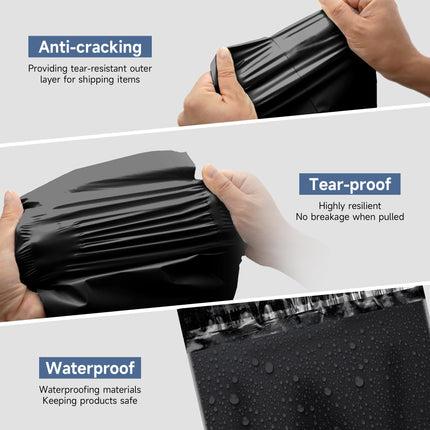 Sobres de envío negros de polietileno 12x15.5 in, bolsas de envío, 100 piezas