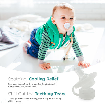 Freezable Pacifier & Ice Cube Tray, Baby Teether Toys 0-9 Months
