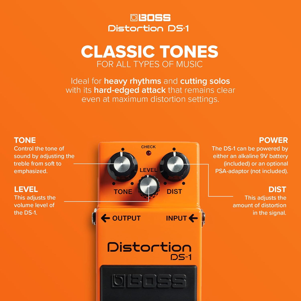 DS-1 Style Compact Distortion Pedal - photo 4