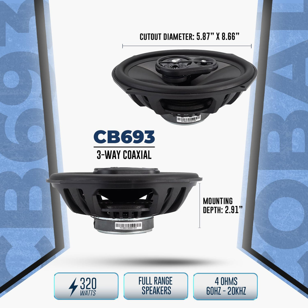 6x9-Inch 3-Way Coaxial Car Speakers, Pair - photo 3