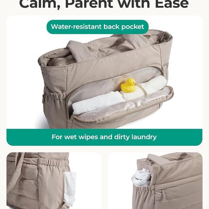 BAGSMART Diaper Bag Tote, Hospital Bag for Labor Delivery, Puffy Maternity Travel Diaper Tote, Baby Bag with Pacifier Case