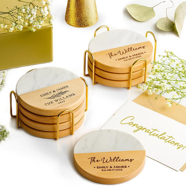Personalized Coasters, Wedding Gift for Couple, Custom, Premium Craftsmanship Durability Tested, Custom Bar Coasters