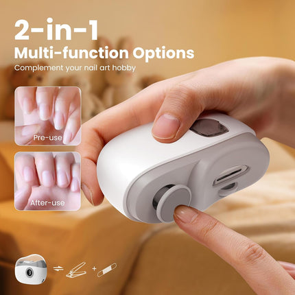 Electric Nail Clipper with LED Light, Safe 4 in 1 Baby Nail Clippers with LED Screen, 3 Speed, USB-C, Debris Collection, Multi-Function Electric Nail Trimmer for Seniors, Adults, Arthritis, Kids