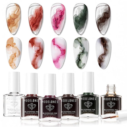 Nude Gel Nail Polish Set 6Colors Pink Milky White Brown