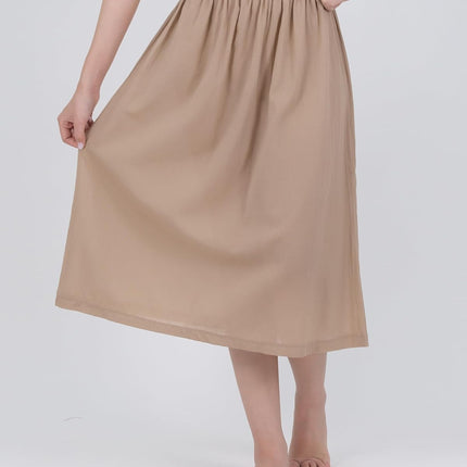Cotton Half Slip Skirt, Women's Midi Length Underskirt with Elastic Waistband