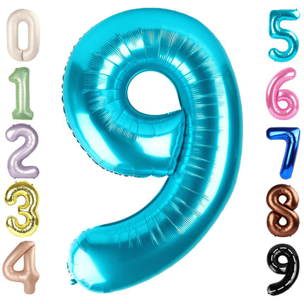 Number Balloons 5 Balloon Blue Birthday Decorations for Men Party, 40 Inch