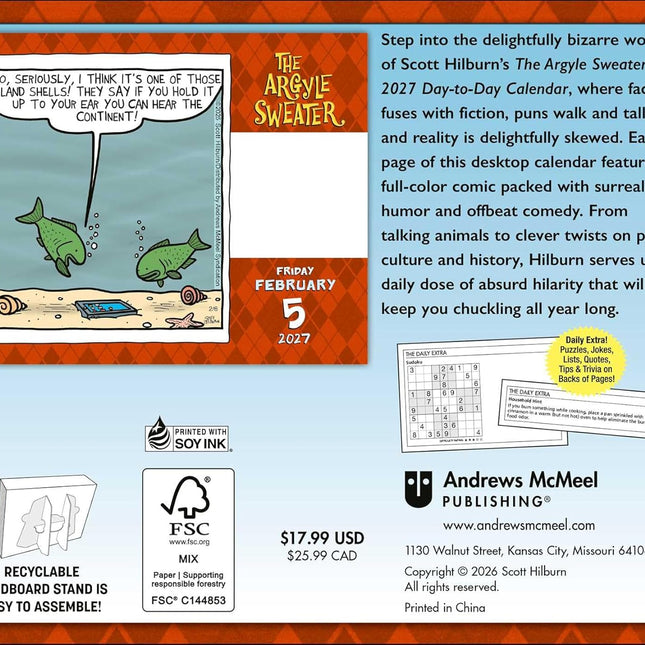 The Argyle Sweater 2027 Day-to-Day Calendar