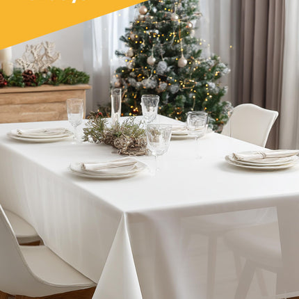 White Plastic Table Cloth - 4 Pack 54" × 108" Rectangle Disposable Tablecloths for 6FT Tables, Table Cover for Party, Holiday & Gathering Use