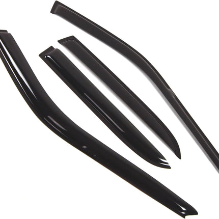 TuningPros Outside Mount Window Vent Visors Rain Guards Compatible with Honda Accord Sedan 1990-1993 | Side Window Wind Deflectors Rain Shields | Black Tinted, 4 Pcs Set, BGWV-205