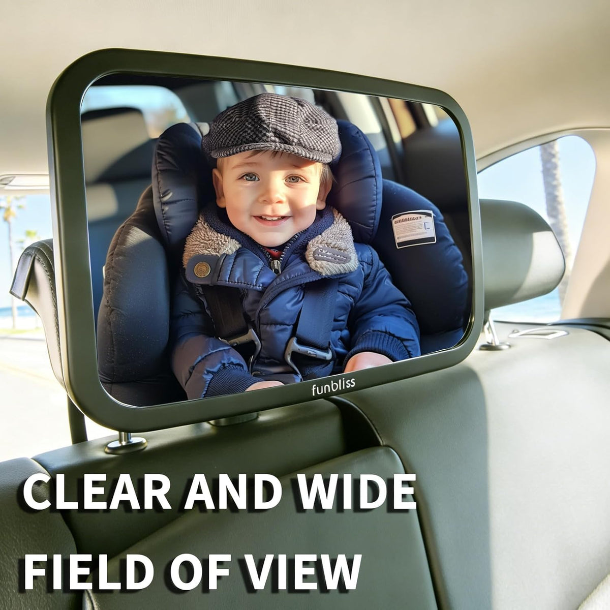 Baby Car Mirror for Rear Facing Seat,360° Rotation, Safety Certified Shatterproof Acrylic Glass, Clear - photo 3