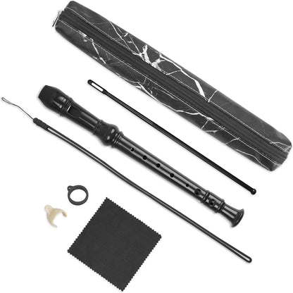 Recorder Instrument for Beginner Adults,8-Hole Soprano Descant Recorder Music Flute with Cleaning Rod & Case Bag For