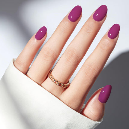 Dark Red Short Fall Press On Nails, Oval Fake Nails