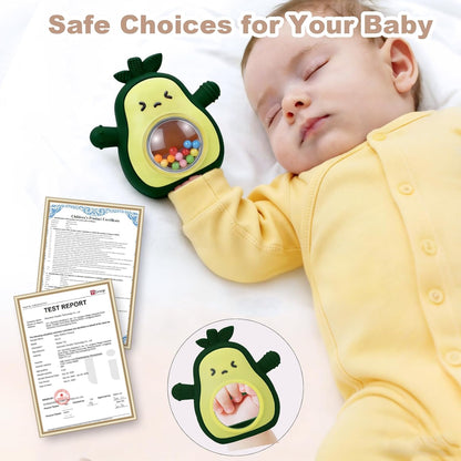 Avocado Baby Teething Mitten with Rattle - photo 4