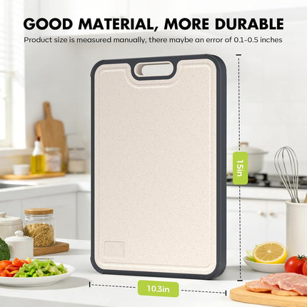 Sumzzz Titanium Cutting Board for Kitchen, Non Toxic 2-in-1 Cutting Board Double Sided Food Grade Pure Titanium, Knife Friendly Easy to Clean Large Size 15”×10.3”