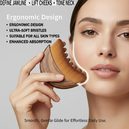 Kojiva Lymphatic Face Brush, Lymphatic Contour Face Brush Curved, Facial Lymphatic Drainage Massager Brush for Sculptingm, Reduce Puffiness & Double Chin Reducer, Improves Skin Glow & Absorption
