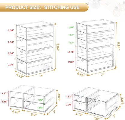Clear 16-Drawer Desktop Makeup & Office Organizer Set - photo 2