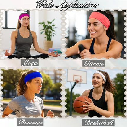25 Pack Headbands for Women Colorful Non Slip Stretchy Elastic Head Bands
