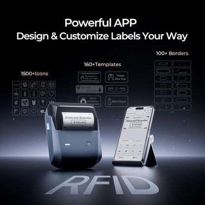 Pro 300DPI HD Blue Label Maker with White Label Roll - photo 3