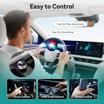 OTTOCAST Mini Tube 2026 Wireless CarPlay & Android Auto Adapter, Plug & Play Auto Connect, 5GHz WiFi Stable Performance, Compatible with iPhone & Android, Premium Aluminum Build