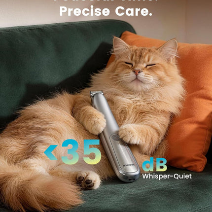 oneisall Dog Paw Trimmer, 2-Speed Up to 6500 RPM, 35dB Low-Noise Safe Pet Paw Trimmers with Curved Blade and LED Light, Cordless Pet Grooming Paw Clipper for Dogs, Cats, Paws, Ears, Face, Rump