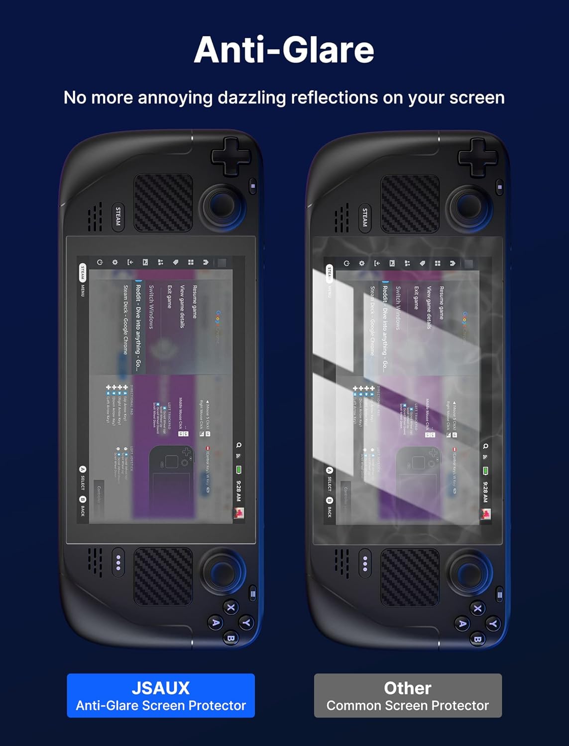2-Pack Anti Glare Screen Protector for Steam Deck, 9H Hardness Matte Tempered Glass for Steam Deck OLED - photo 3