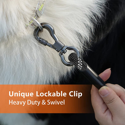 30 FT Dog Leash, Obedience Recall Training Agility Lead, with 2 Swivel Hooks, Reflective Threads and Soft Handle, Puppy Leash for Walking, Hunting, Camping for Small Medium and Large Dogs-Black