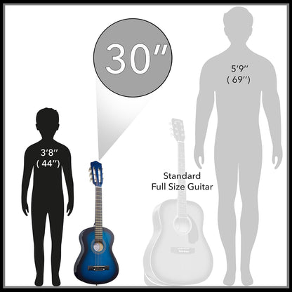 30-inch Beginner Acoustic Guitar Package (Blue) - photo 3