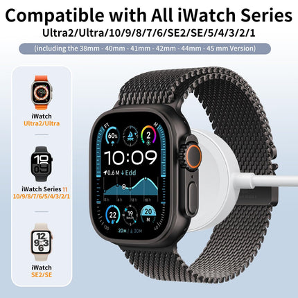 20W USB-C Apple Watch Magnetic Fast Charger (MFi), Wireless Charging Cable for All iWatch Series (2 m)