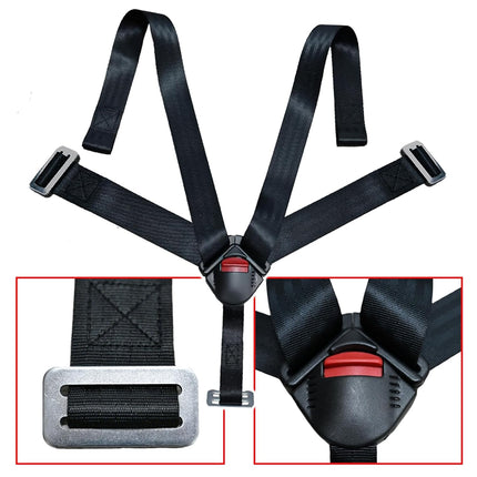 Universal 5 Point Child Seat Chest Harness with Locking Buckle Adjustable Straps Replacement for Child Highchair Stroller Pushchair