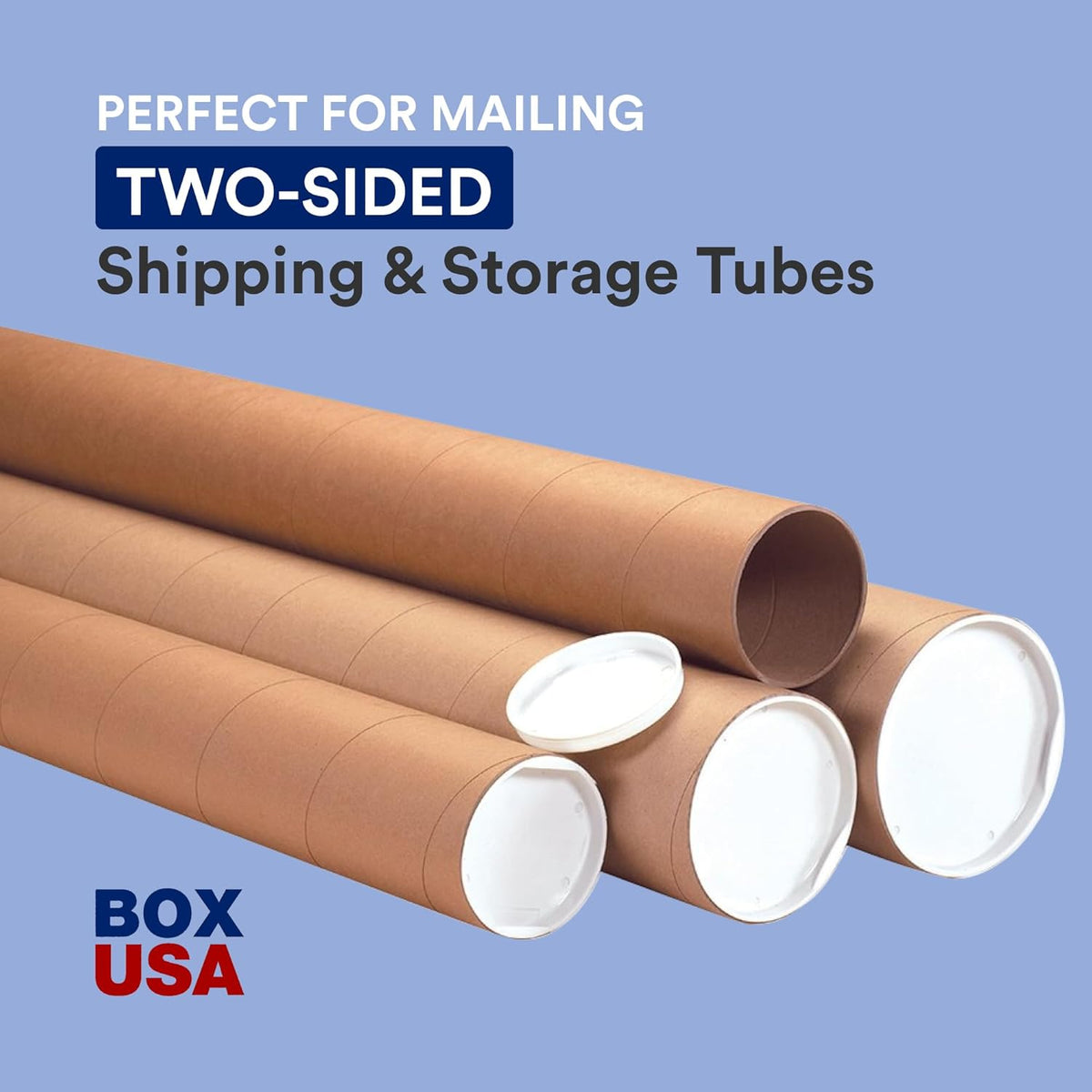 Cardboard Mailing Tubes with Caps, 3 x 36 in, Pack of 24 - photo 3