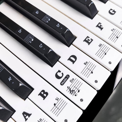 Piano Note Stickers for 37-49-54-61-76-88 Keys, Piano Keyboard Stickers for Learning, Removable Waterproof for Black & White Keys – No Fading, Strong Adhesive, Leaves No Residue(Staff Paper)