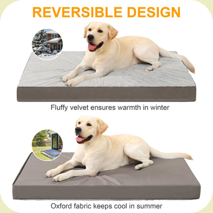 Cama ortopédica para perros grandes con forro impermeable, gris, 35x22