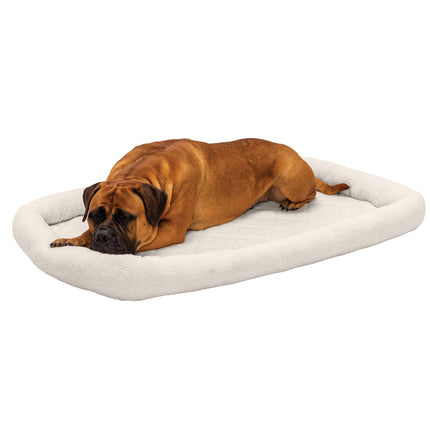 Cama para perros pequeños y gatos de interior, lavable, tamaño para jaulas - almohadilla de jaula con refuerzo de vellón Sherpa - gris, pequeña