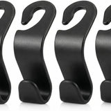 4 Pack Black Car Seat Headrest Hooks