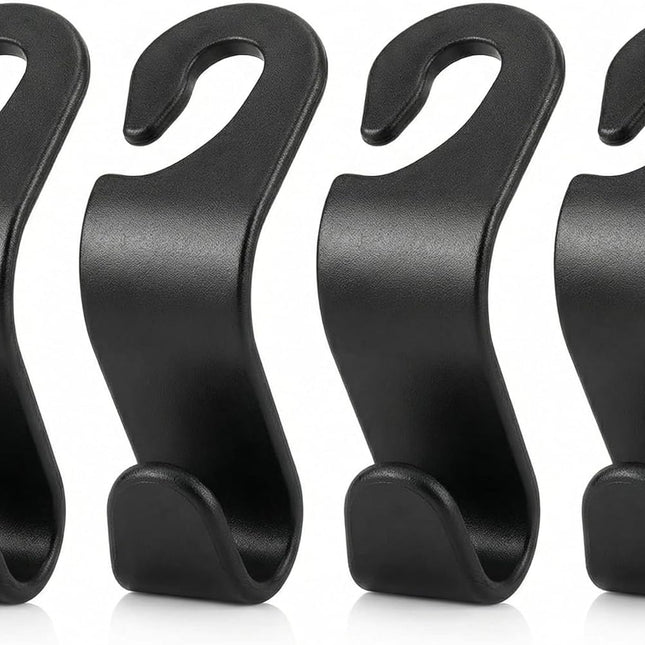 4 Pack Black Car Seat Headrest Hooks