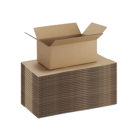 12x12x12 Shipping Boxes 10 Pack, Brown Corrugated Cardboard Boxes with Side-Lock and Pre-Applied Double-Sided Tape, Easy Assemble Packing Mailer Boxes for Small Business Shipping